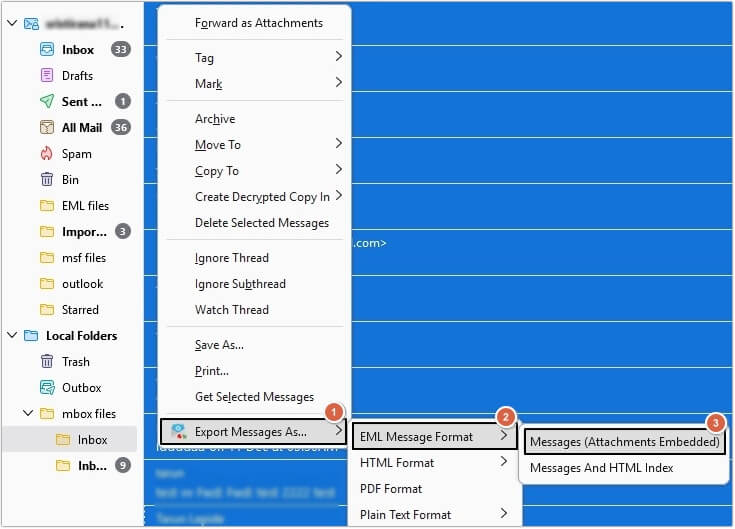 select EML option